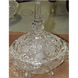 CRYSTAL FOOTED CANDY DISH