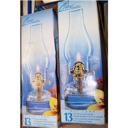 TWO 13" OIL LAMPS NEW IN BOX