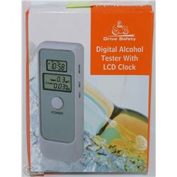 NEW DIGITAL ALCOHOL BREATH TESTER WITH LCD CLOCK