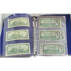 S)BINDER WITH 6 SHEETS OF CANADIAN BILLS INCL.