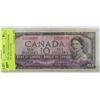 Image 1 : J)TEN DOLLAR CANADIAN BANK NOTE 1954 WITH COYNE/