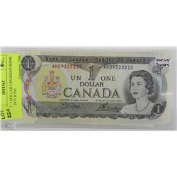 M)FIVE  1 DOLLAR CANADIAN BANK NOTES 1973 WITH