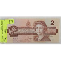 1986 CANADIAN REPLACEMENT NOTE $2 ROBINS