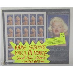 UNCUT SHEET LIMITED EDITION MARILYN MONROE STAMPS