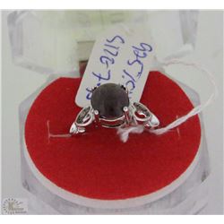 #16)NATURAL 6-RAY STAR RUBY .925 SILVER RING