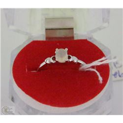 #20)NATURAL RAINBOW OVAL OPAL .925 SILVER RING 8