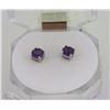 Image 1 : #12)NATURAL AMETHYST ROUND  .925 SILVER EARRINGS