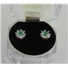Image 1 : #3)NATURAL ENHANCED EMERALD & CZ  .925 SILVER
