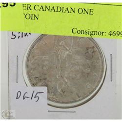 1962 SILVER CANADIAN ONE DOLLAR COIN
