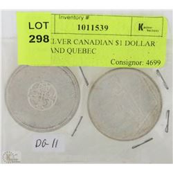 1965 SILVER CANADIAN $1 DOLLAR COIN AND QUEBEC