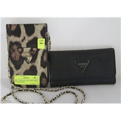 NEW GUESS CHIT CHAT MINI PURSE LEOPARD PRINT
