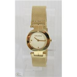 NEW SWISS MOV'T MODE GOLD COLOR S/S WOMEN'S WATCH