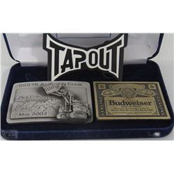 SET OF 3 BELT BUCKLES IN CASE