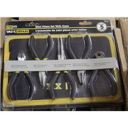 CASE OF FIVE 5PC PRECISION PLIER SETS WITH CASE