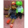 Image 1 : WOODEN PINOCCHIO PUPPET WITH DANCING FROG