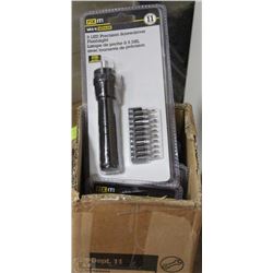 CASE OF SIX 5 LED PRECISION RATCHETING SCREWDRIVER