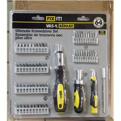CASE OF FOUR 64PC ULTIMATE SCREWDRIVER SETS