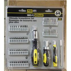 CASE OF FOUR 64PC ULTIMATE SCREWDRIVER SETS