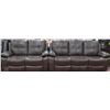 Image 1 : NEW ROCKFORD BROWN LEATHERETTE RECLINING SOFA