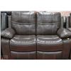 Image 3 : NEW ROCKFORD BROWN LEATHERETTE RECLINING SOFA