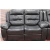 Image 2 : NEW BLAKE BLACK LEATHERETTE RECLINING SOFA AND