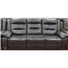 Image 3 : NEW BLAKE BLACK LEATHERETTE RECLINING SOFA AND