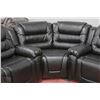 Image 3 : NEW BLACK LEATHERETTE RECLINING DELUXE SECTIONAL