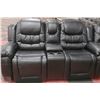 Image 4 : NEW BLACK LEATHERETTE RECLINING DELUXE SECTIONAL