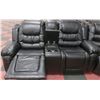 Image 5 : NEW BLACK LEATHERETTE RECLINING DELUXE SECTIONAL