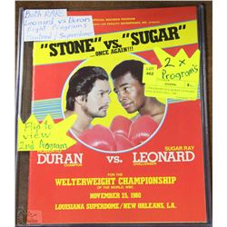 2 PROGRAMS SUGAR RAY LEONARD AND DURAN INCL. 1980