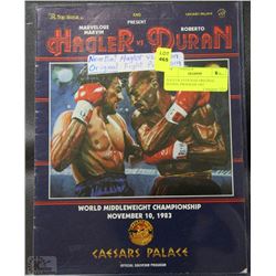 HAGLER VS DURAN ORIGINAL BOXING PROGRAM 1983