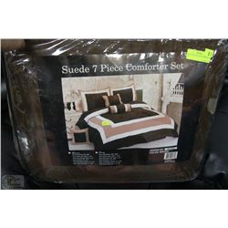 NEW SUEDE KING SIZE COMFORTER SET