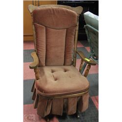 WOOD GLIDER-ROCKER CHAIR WITH COVER