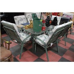 PATIO SET W/6 CHAIRS & 6 CHAIR CUSHIONS