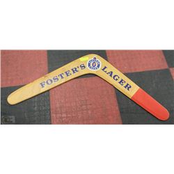 LARGE FOSTERS LAGER BEER BOOMERANG WOODEN