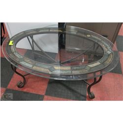 METAL+GLASS LIVING ROOM COFFEE TABLE
