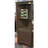 Image 1 : TALL DARK BROWN WOOD WALL CORNER UNIT