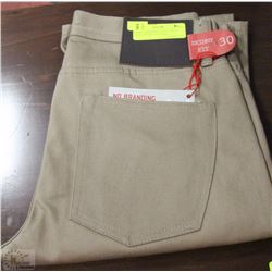 MENS UNBRANDED UB107 30X34 BEIGE SKINNY FIT JEANS