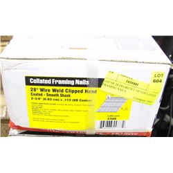 LOT OF 28 DEGRESS 2 3/8" COLLATED FRAMING NAILS