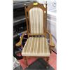 Image 1 : WOODEN CAPTAIN  CHAIR WITH ARMS AND CUSHIONED SEAT