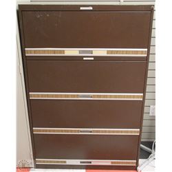 BROWN 4 DOOR FILING CABINET