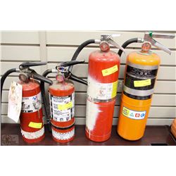 4 ASSORTED FIRE EXTINGUISHERS W/CHARGE