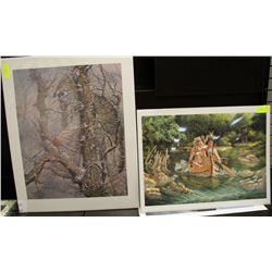 2 PRINTS BY MICHAEL GENTRY ONE IS WITH COA