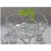 Image 1 : ETCHED FLOWER PATTERN CRYSTAL FOOTED BOWL
