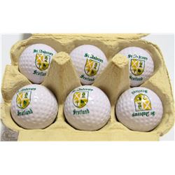 SET OF 6 GOLF BALLS FROM ST. ANDREWS