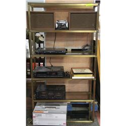 ESTATE METAL AND GLASS SHELF W/CANADA PRINTER