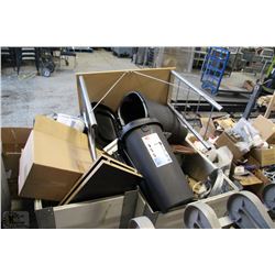 TWO SMALL PALLETIZED BINS OF GARAGE DOOR CABLE