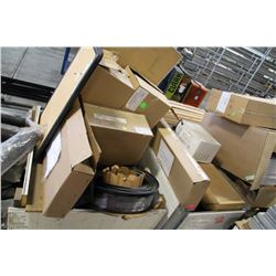 PALLETIZED BINS OF GARAGE DOOR ACCESSORIES