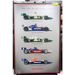 FRAMED HONDA RACING PICTURE - 24" X 36"