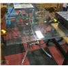 Image 1 : SILVER PLATED METAL VINTAGE TABLE BASE+GLASS TOP